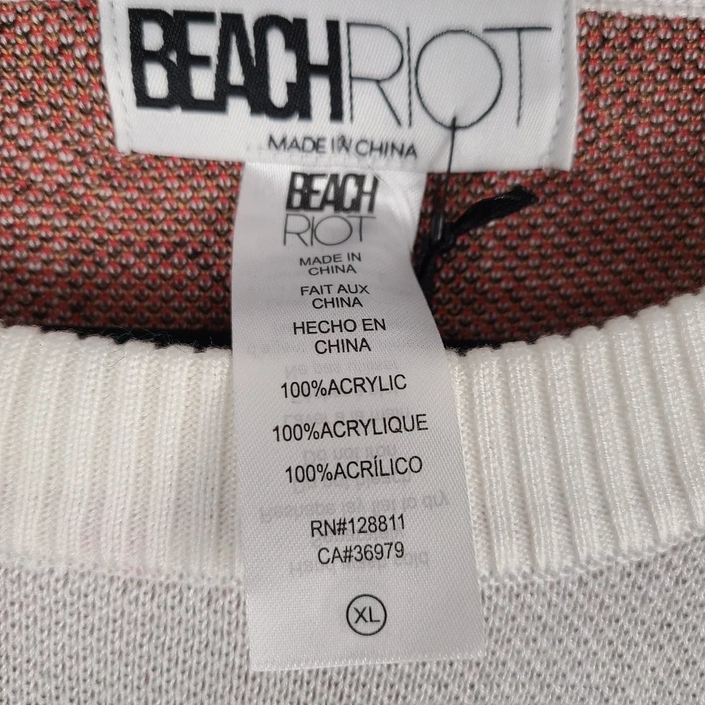 Anthropologie Beach Riot Christmas Reindeer Novelty Pullover Crewneck Sweater XL